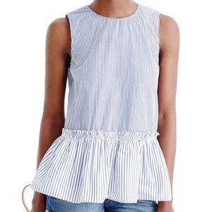 J. Crew Striped Peplum Top